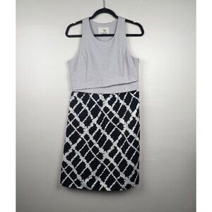 Tabitha Anthropologie Women's Black & White Mix Print Sleeveless Dress Size 8